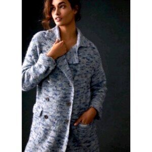 Anthropologie Pilcro Duster Cardigan Sweater Maxi Double Breasted Blue XS S M L